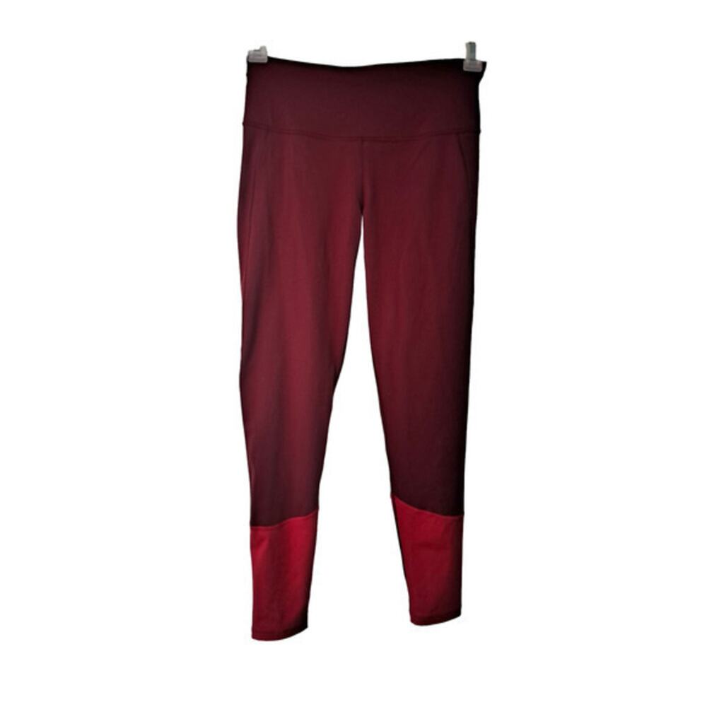 Victoria Secret Women's Wide Waistband Workout Stretchy Leggings Burgundy Size M